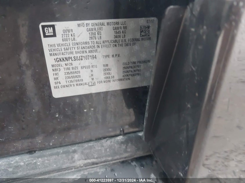 2018 GMC ACADIA DENALI - 1GKKNPLS0JZ107194