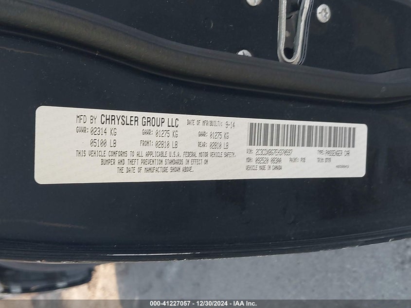 2014 DODGE CHARGER SE - 2C3CDXBG7EH370597