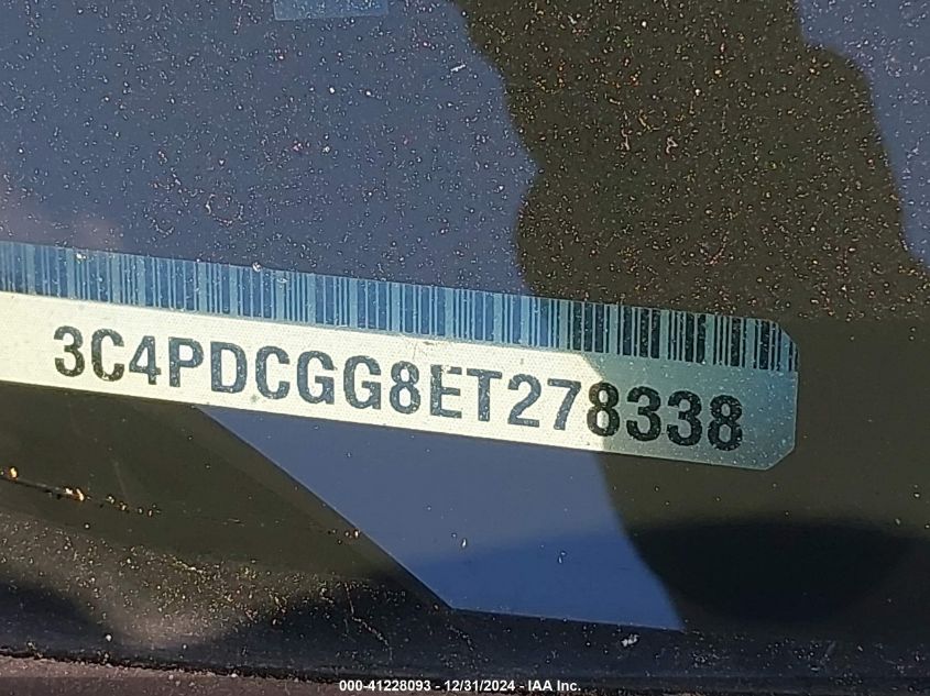 VIN 3C4PDCGG8ET278338 2014 Dodge Journey, Crossroad no.9