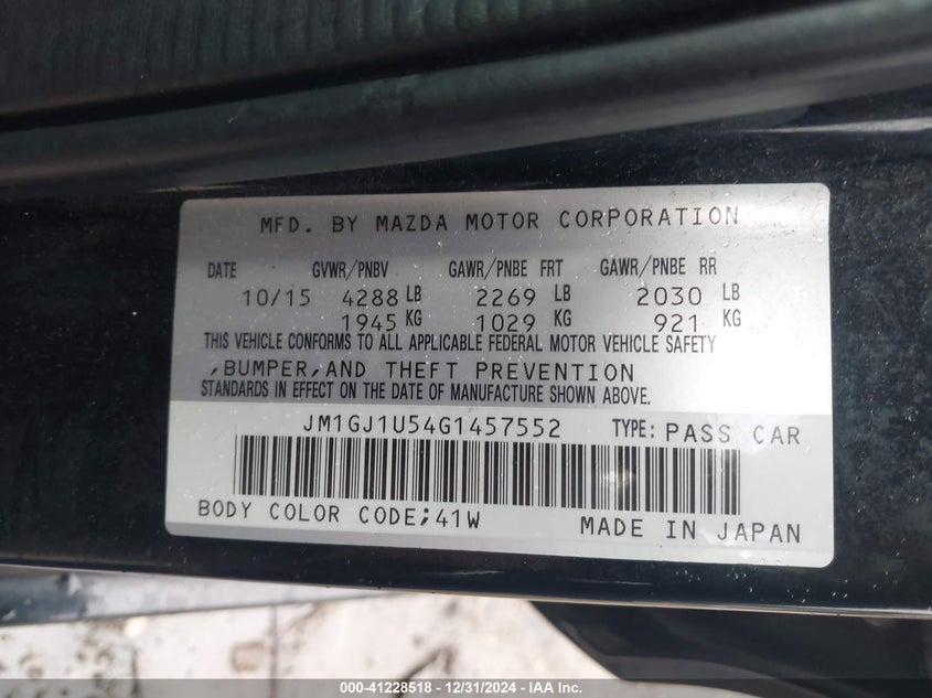 2016 MAZDA MAZDA6 I SPORT - JM1GJ1U54G1457552