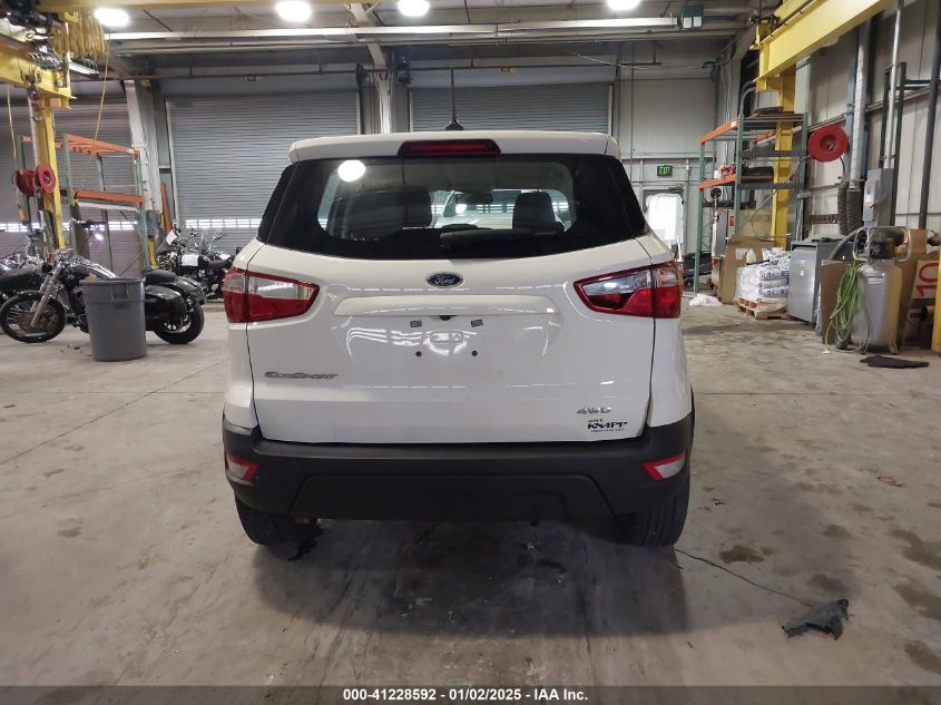 2022 Ford Ecosport S VIN: MAJ6S3FL6NC473596 Lot: 41228592