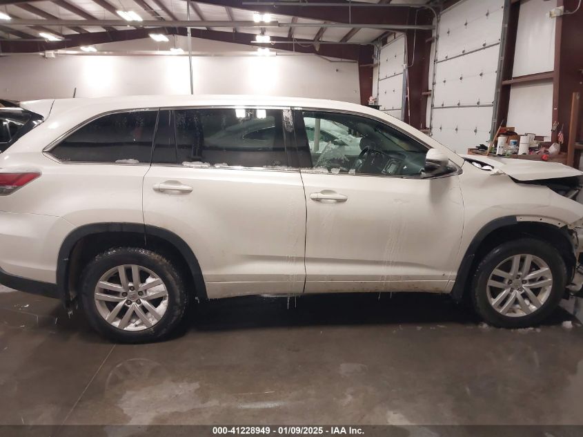 VIN 5TDBKRFH9ES058259 2014 Toyota Highlander, Le V6 no.14