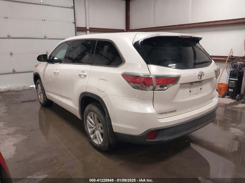 VIN 5TDBKRFH9ES058259 2014 Toyota Highlander, Le V6 no.3