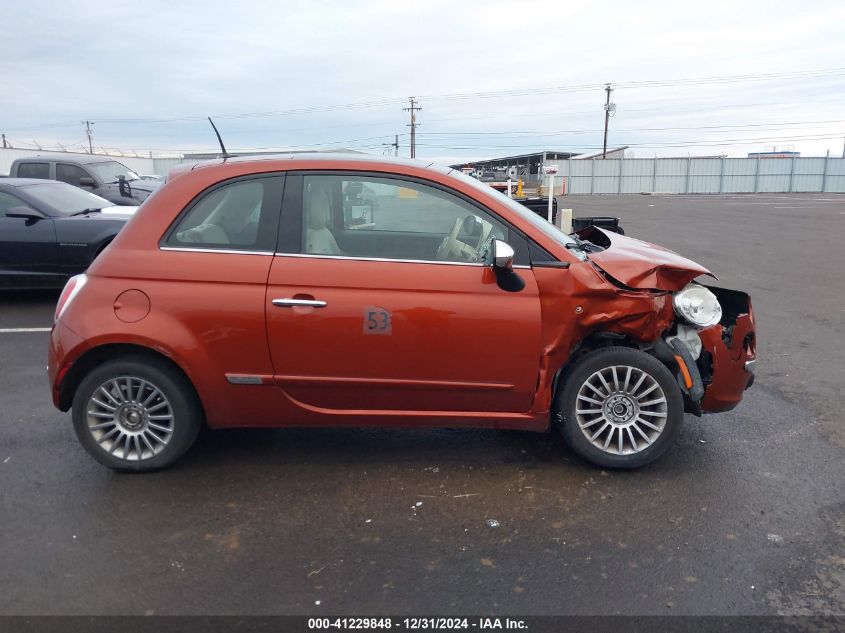 2012 Fiat 500 Lounge VIN: 3C3CFFCR4CT176523 Lot: 41229848