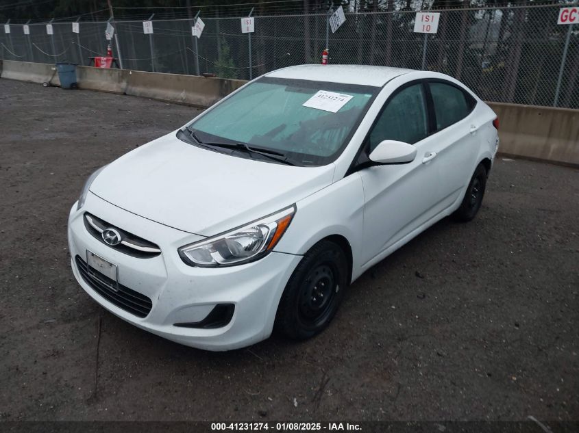 VIN KMHCT4AE8GU105888 2016 Hyundai Accent, SE no.2