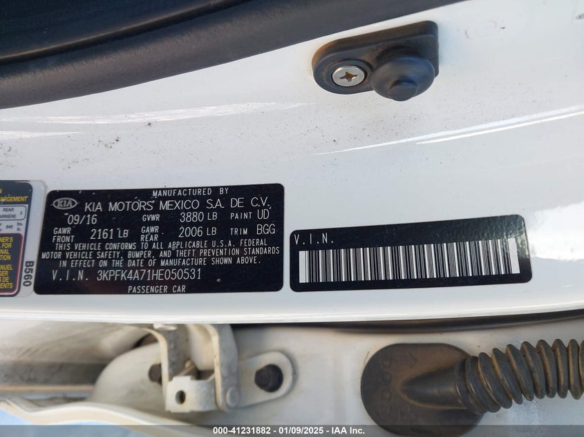 2017 KIA FORTE LX - 3KPFK4A71HE050531