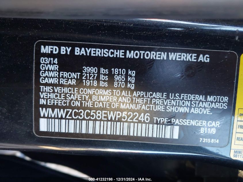 VIN WMWZC3C58EWP52246 2014 MINI COUNTRYMAN no.9