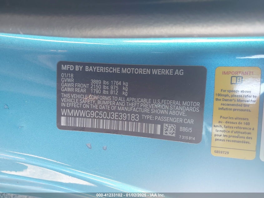 2018 MINI CONVERTIBLE COOPER S - WMWWG9C50J3E39183