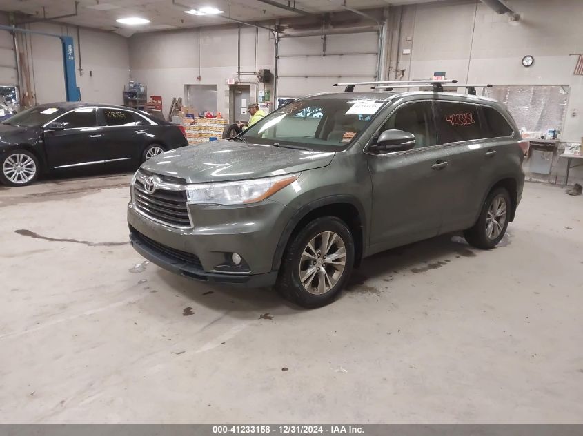 VIN 5TDJKRFH1FS126003 2015 Toyota Highlander, Xle V6 no.2