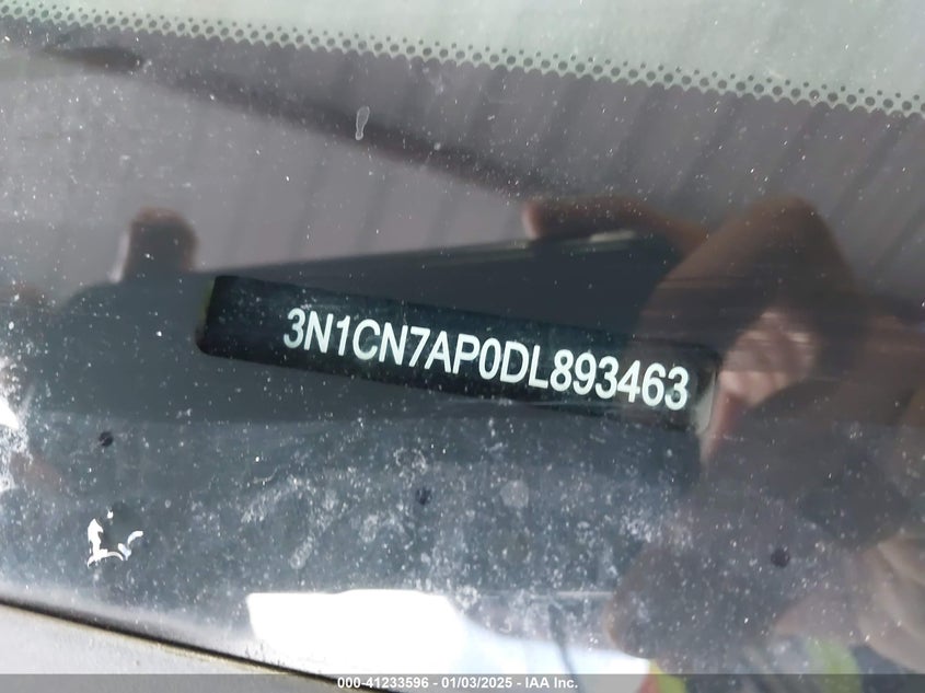 2013 Nissan Versa 1.6 S+ VIN: 3N1CN7AP0DL893463 Lot: 41233596