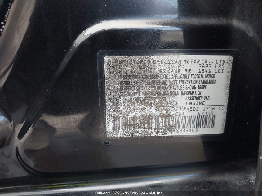 VIN 3N1AB7AP9FY333463 2015 Nissan Sentra, S no.9