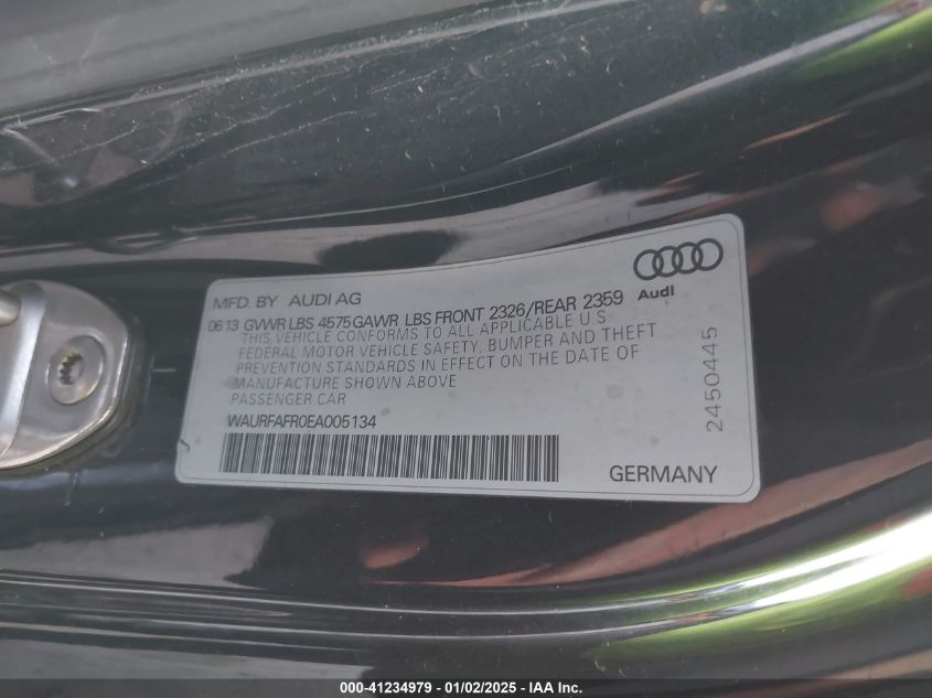 VIN WAURFAFR0EA005134 2014 Audi A5, 2.0T Premium no.9