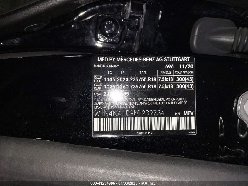 VIN W1N4N4HB9MJ239734 2021 Mercedes-Benz GLA 250, 4... no.9