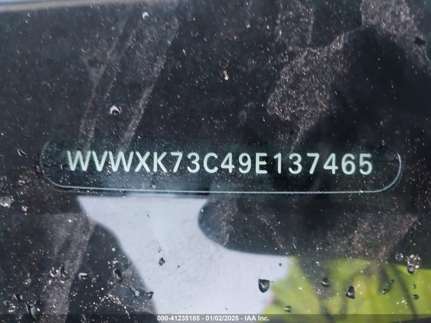 2009 VOLKSWAGEN PASSAT VIN: WVWXK73C49E137465