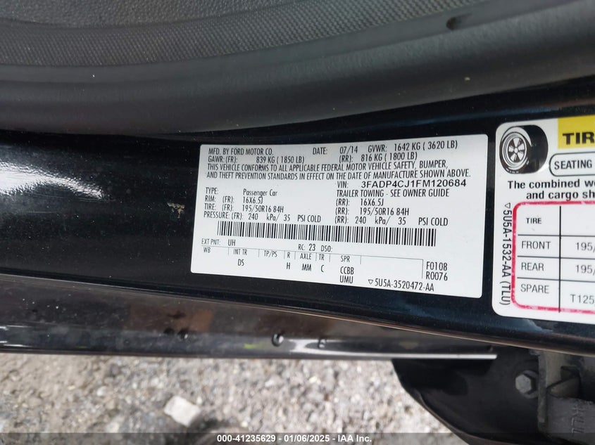 2015 FORD FIESTA TITANIUM - 3FADP4CJ1FM120684