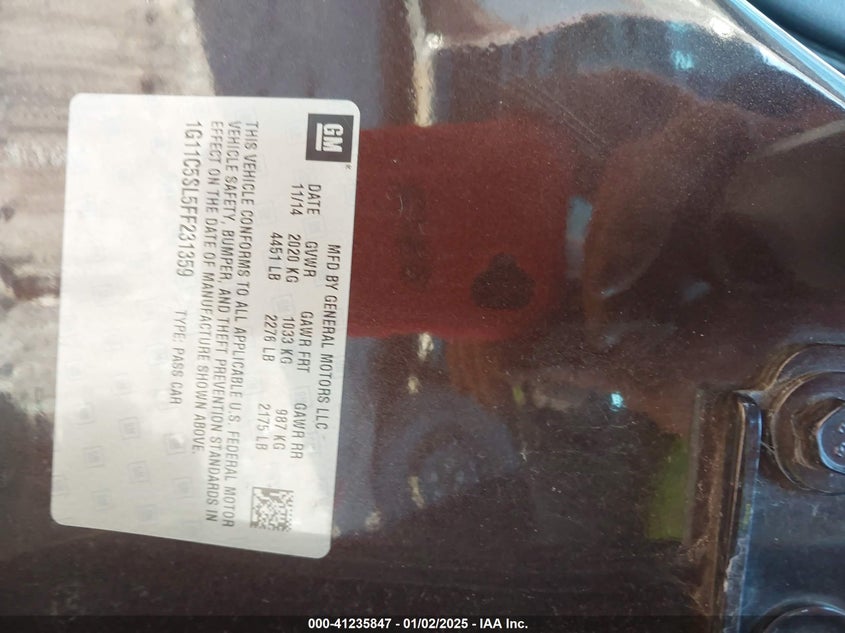 2015 CHEVROLET MALIBU 1LT - 1G11C5SL5FF231359