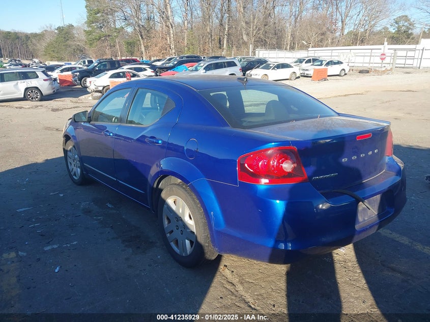 2012 DODGE AVENGER VIN: 1C3CDZAB6CN323406