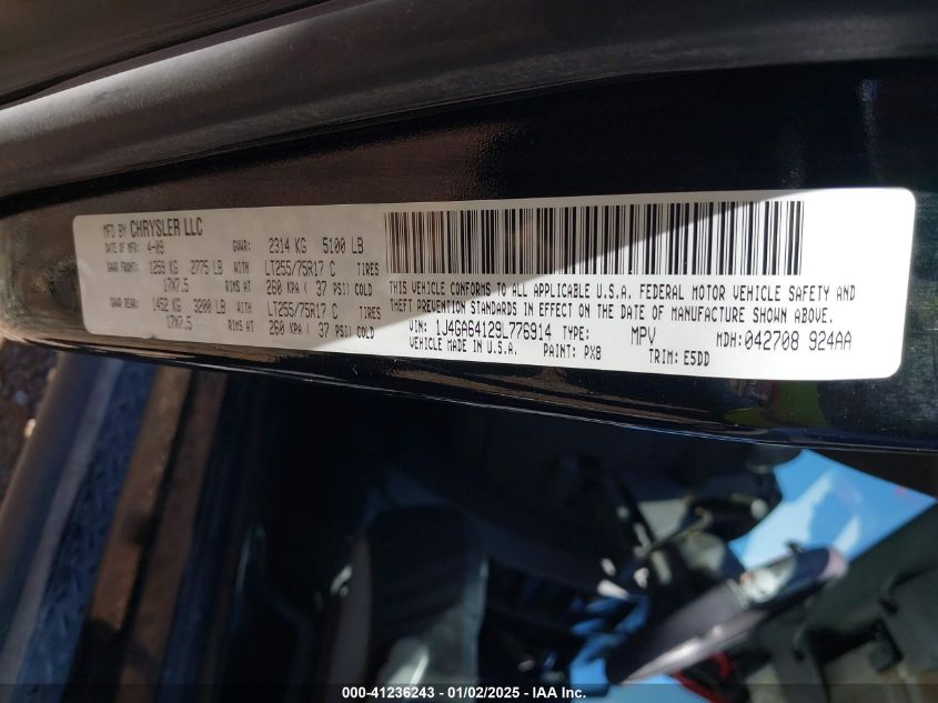 2009 Jeep Wrangler Rubicon VIN: 1J4GA64129L776914 Lot: 41236243