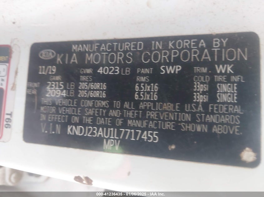 2020 KIA SOUL LX/X LINE/S - KNDJ23AU1L7717455