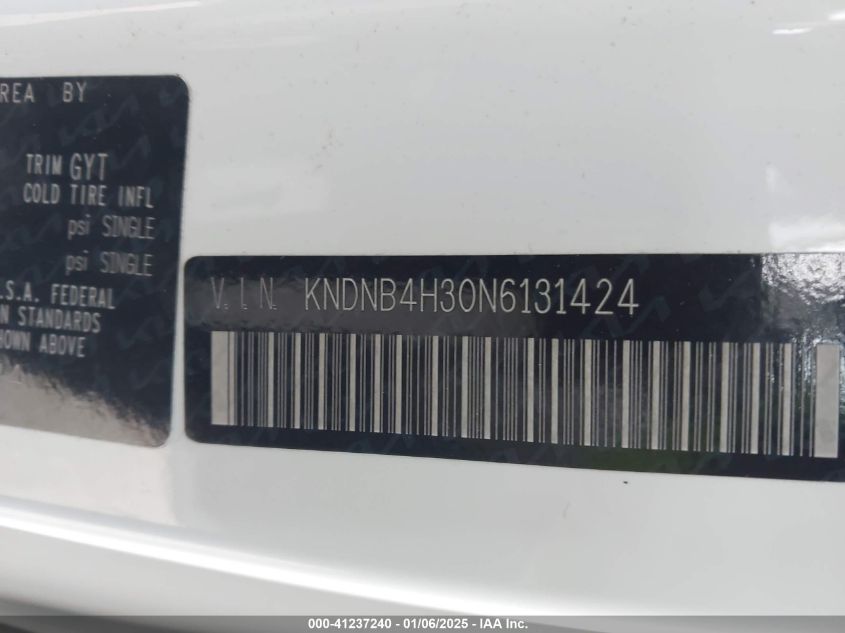 VIN KNDNB4H30N6131424 2022 KIA CARNIVAL MPV no.9