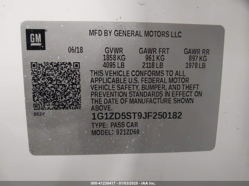 2018 CHEVROLET MALIBU LT - 1G1ZD5ST9JF250182