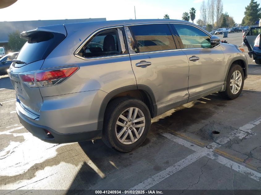 VIN 5TDZKRFH1FS069353 2015 Toyota Highlander, Le V6 no.4