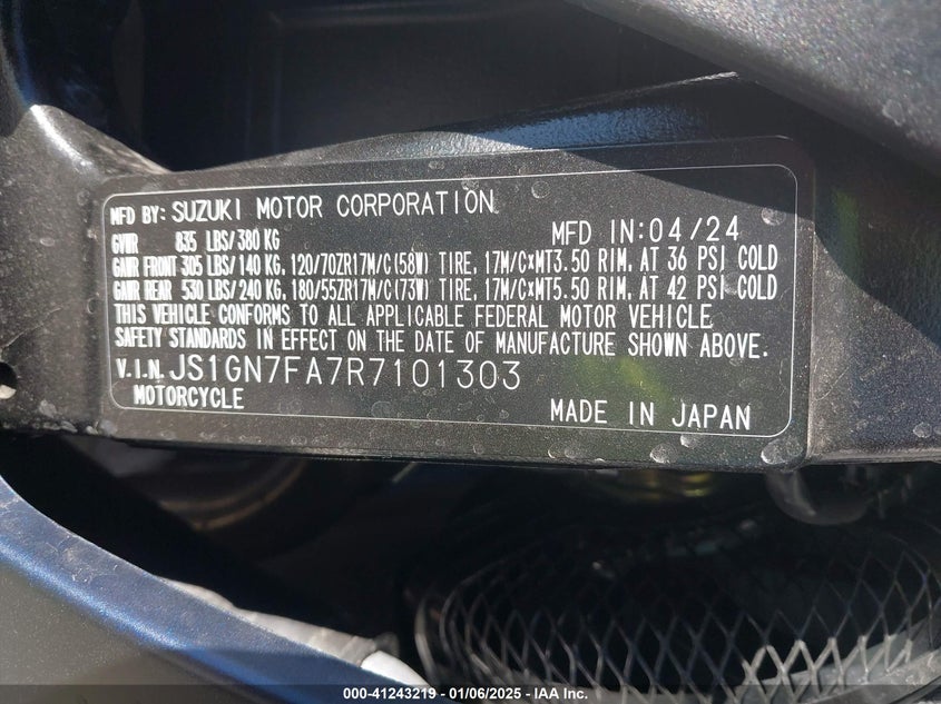 2024 SUZUKI GSX-R600 - JS1GN7FA7R7101303