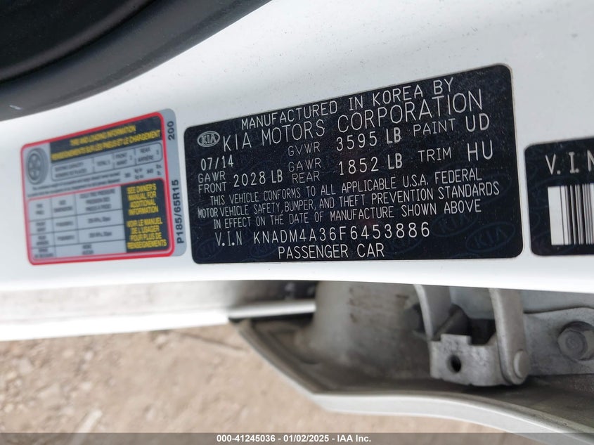 2015 KIA RIO LX - KNADM4A36F6453886