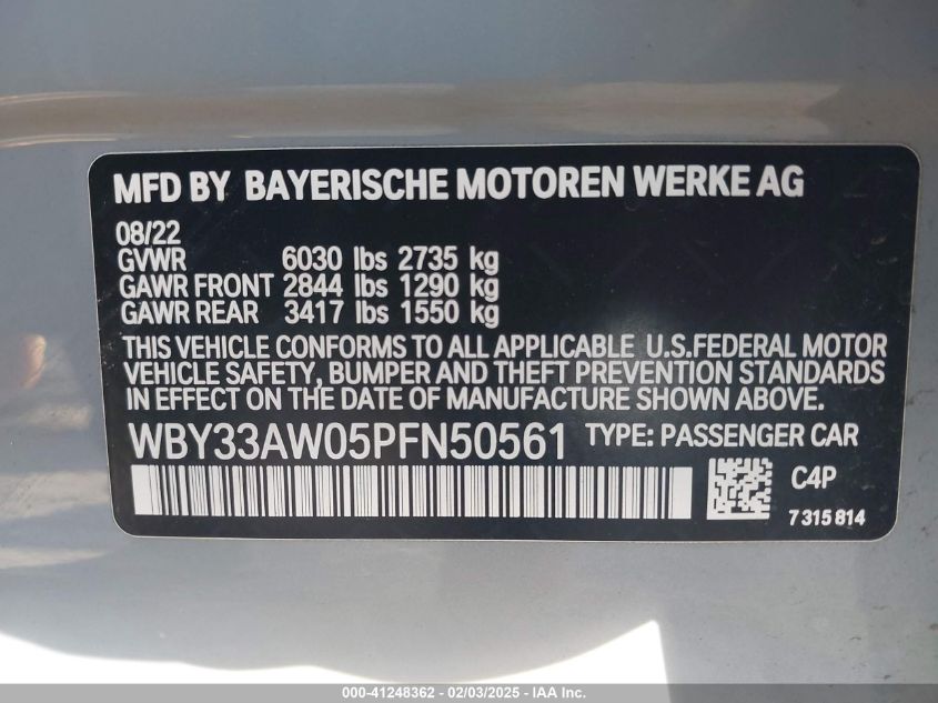 2023 BMW I4 M50 - WBY33AW05PFN50561