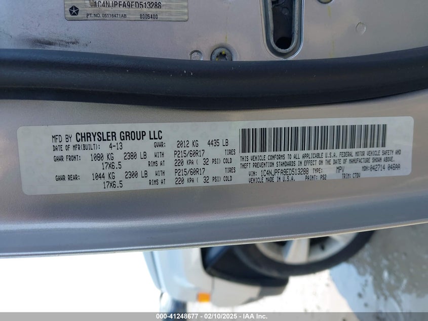 2014 JEEP PATRIOT LATITUDE - 1C4NJPFA9ED513288