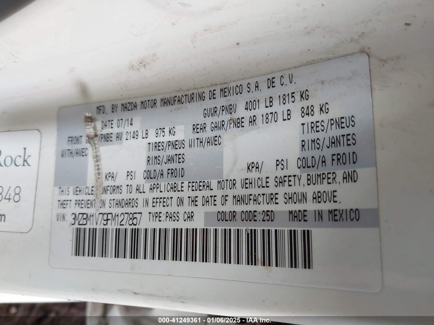 2015 MAZDA MAZDA3 I TOURING - 3MZBM1V79FM127857