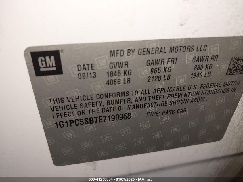 VIN 1G1PC5SB7E7190968 2014 CHEVROLET CRUZE no.9