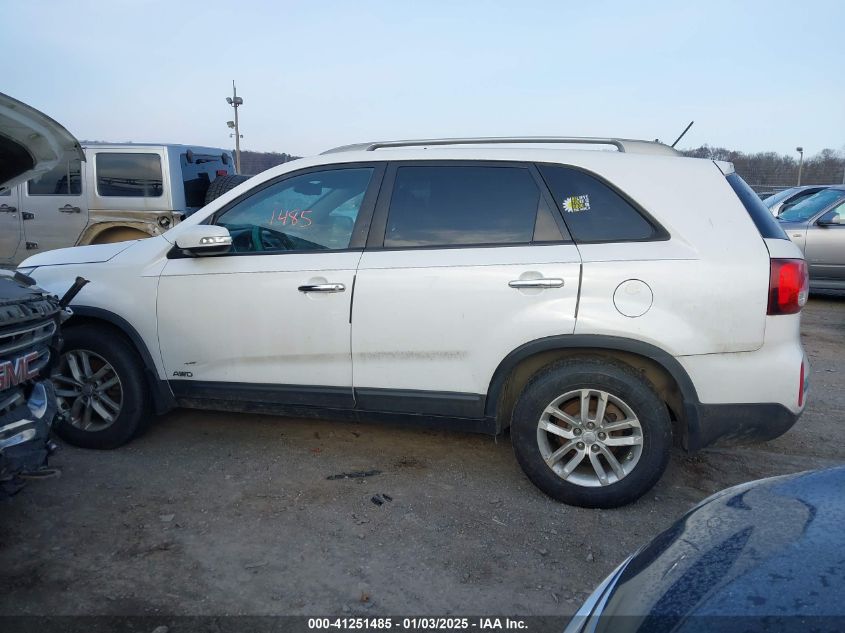 2015 Kia Sorento Lx VIN: 5XYKTCA66FG609908 Lot: 41251485