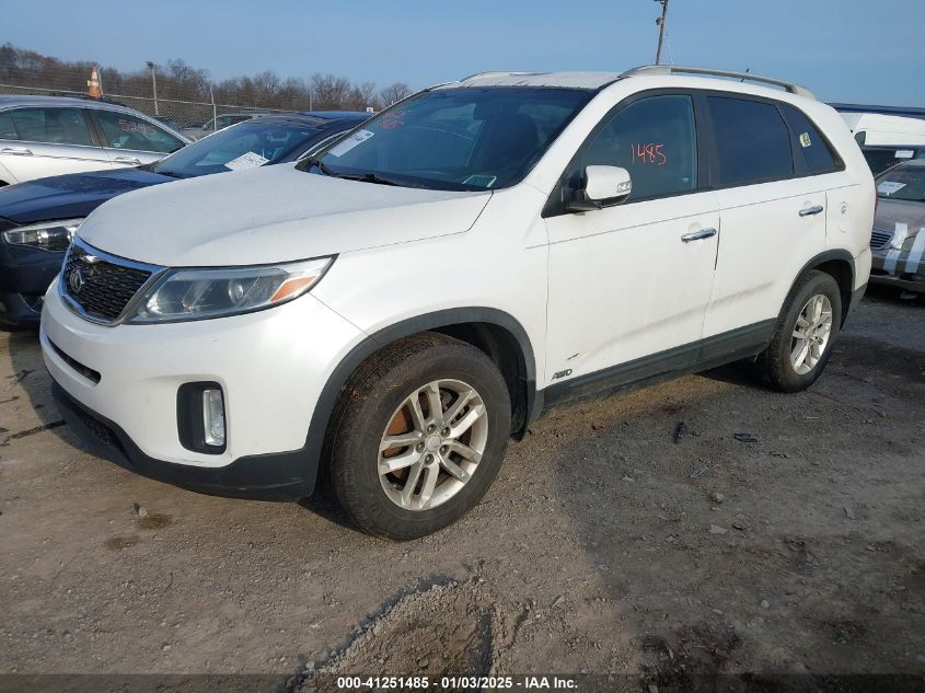 2015 Kia Sorento Lx VIN: 5XYKTCA66FG609908 Lot: 41251485