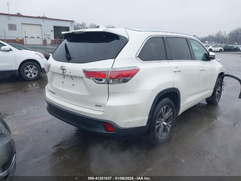 VIN 5TDKKRFHXGS156364 2016 Toyota Highlander, Xle V6 no.4