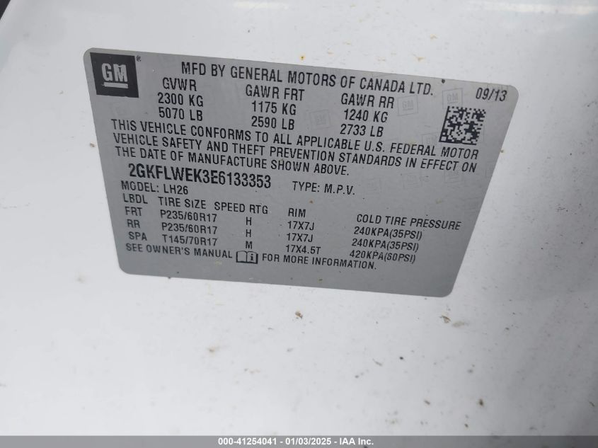 VIN 2GKFLWEK3E6133353 2014 GMC Terrain, Sle-2 no.9