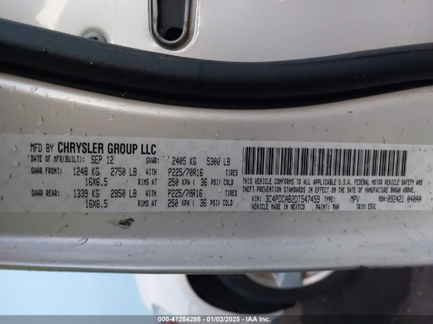 VIN 3C4PDCAB2DT547459 2013 DODGE JOURNEY no.9