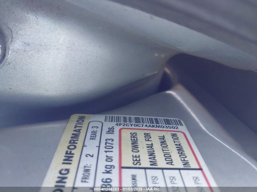 2010 Mazda Tribute Sport VIN: 4F2CY0C74AKM03502 Lot: 41256283