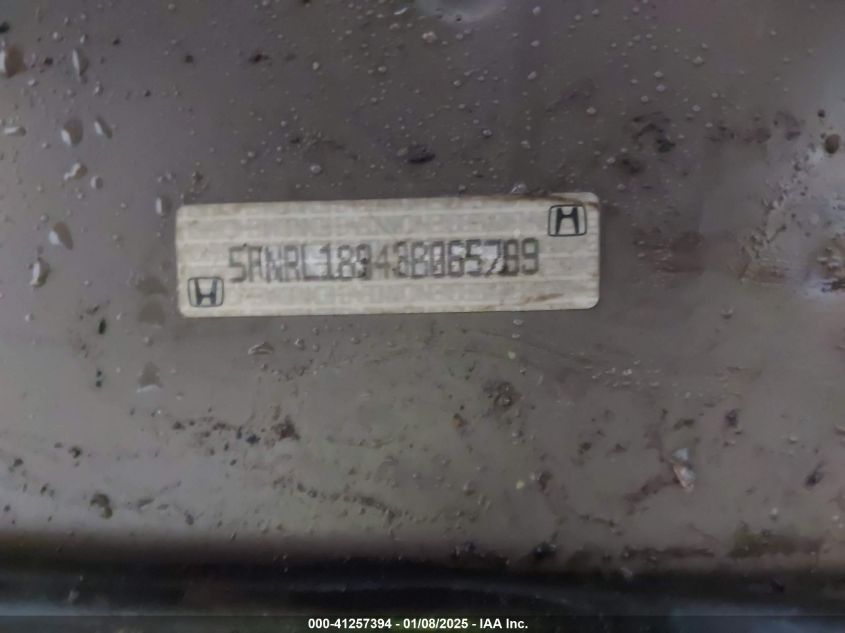 2003 Honda Odyssey Ex-L VIN: 5FNRL18943B065799 Lot: 41257394