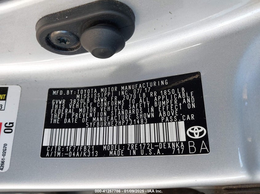 2017 TOYOTA COROLLA LE - 5YFBURHE2HP731483