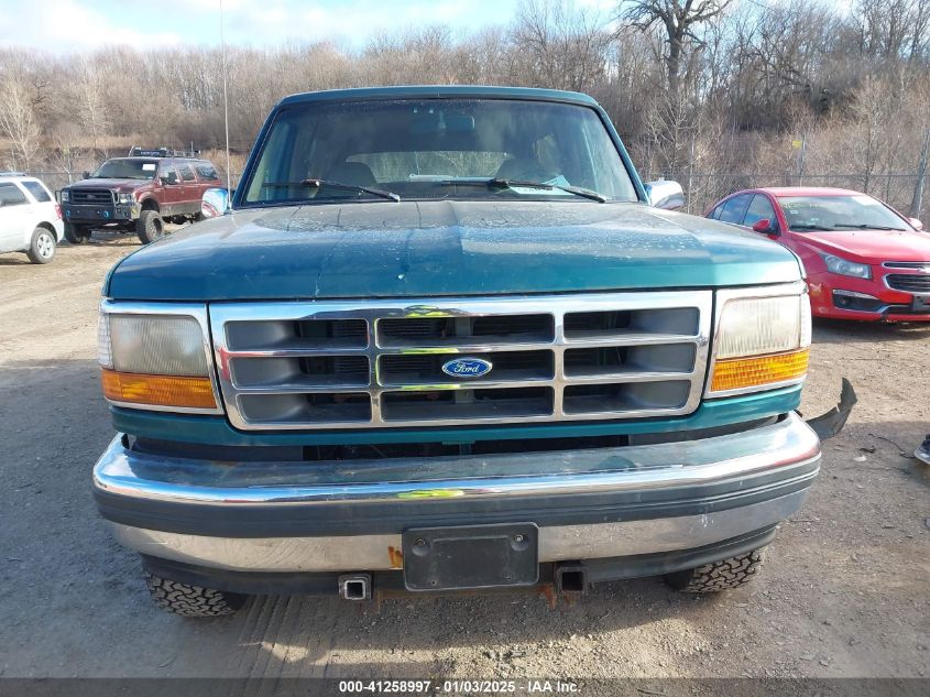 1996 Ford Bronco U100 VIN: 1FMEU15HXTLB09479 Lot: 41258997