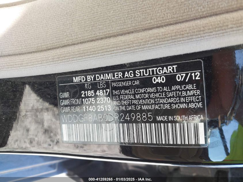 VIN WDDGF8AB0DR249885 2013 Mercedes-Benz C 300, Lux... no.9