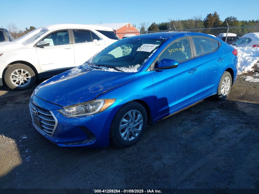 VIN KMHD74LFXHU128007 2017 Hyundai Elantra, SE no.2