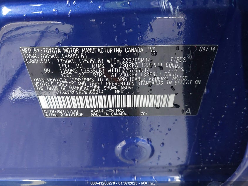 2014 TOYOTA RAV4 XLE - 2T3RFREV8EW169944