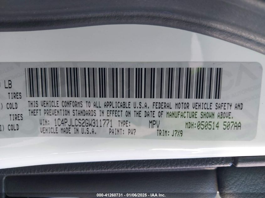 VIN 1C4PJLCS2GW311771 2016 Jeep Cherokee, 75Th Anni... no.9