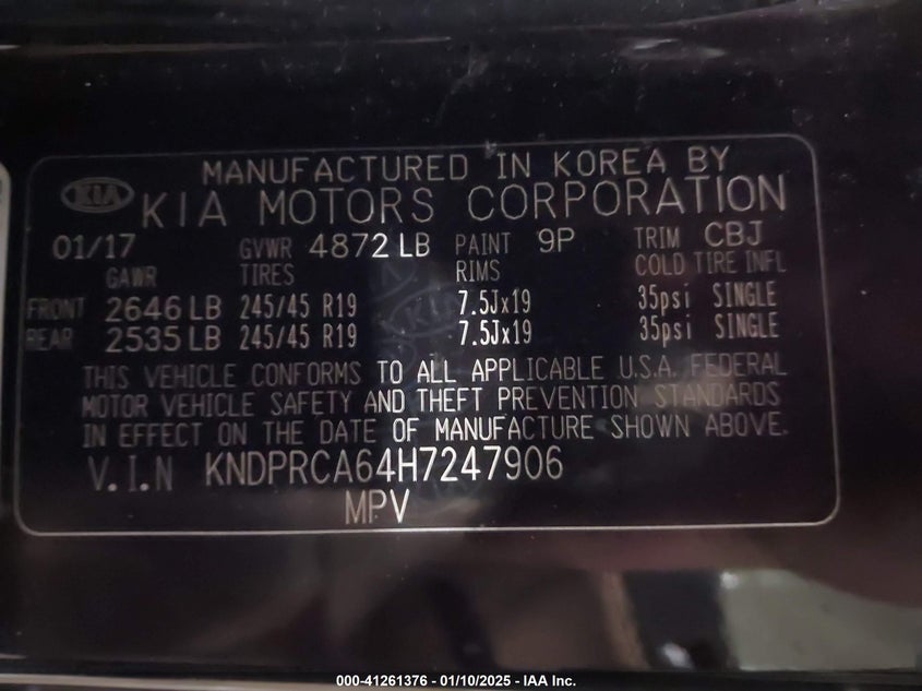 2017 KIA SPORTAGE SX TURBO - KNDPRCA64H7247906