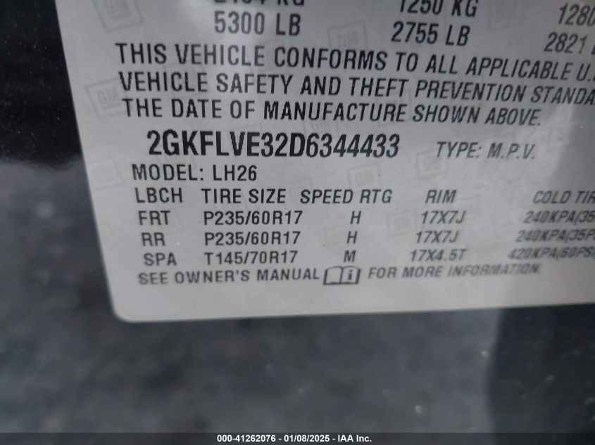 VIN 2GKFLVE32D6344433 2013 GMC Terrain, Slt-1 no.9