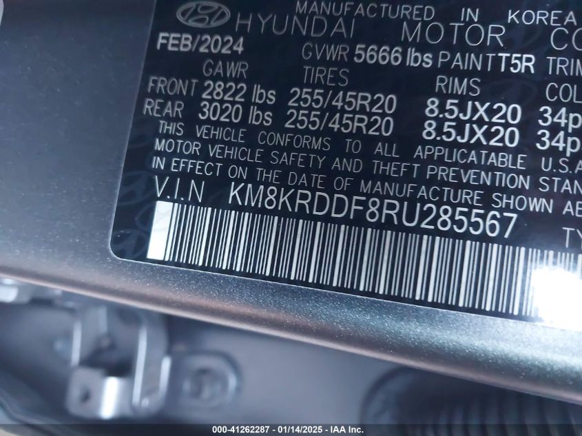 VIN KM8KRDDF8RU285567 2024 Hyundai Ioniq 5, Limited no.9