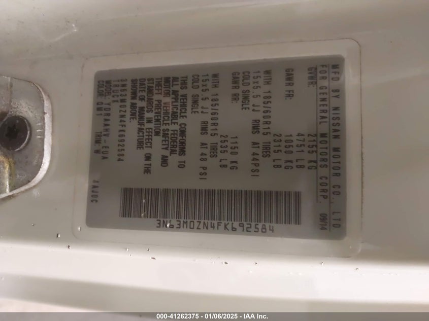 2015 CHEVROLET CITY EXPRESS - 3N63M0ZN4FK692584