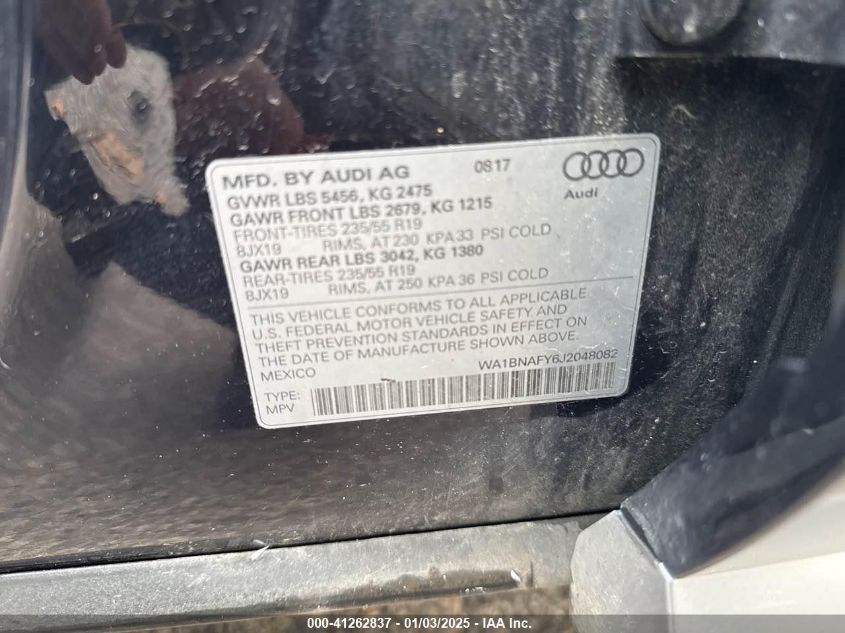 VIN WA1BNAFY6J2048082 2018 Audi Q5, Premium Plus no.9